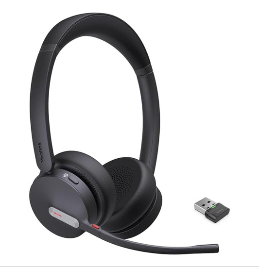 Yealink BH70-D-UC-C black wireless over-ear headset with mic arm