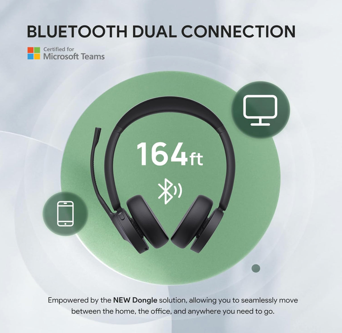 Yealink BH70-D-UC-C black over-ear Bluetooth headset with mic boom