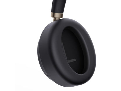 Yealink BH76 Plus black over-ear headphone earcup with matte finish and gold accent