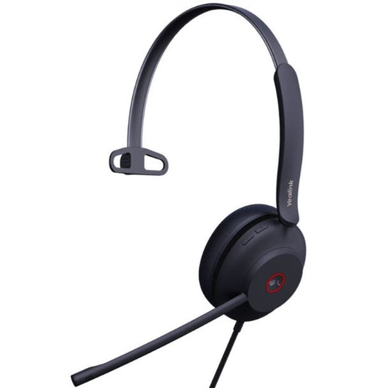 Yealink UH35-Mono-UC-USB-CA | 35mm Mono UC USB Headset, Teams & UC Certified, Dual Noise-Canceling Mics