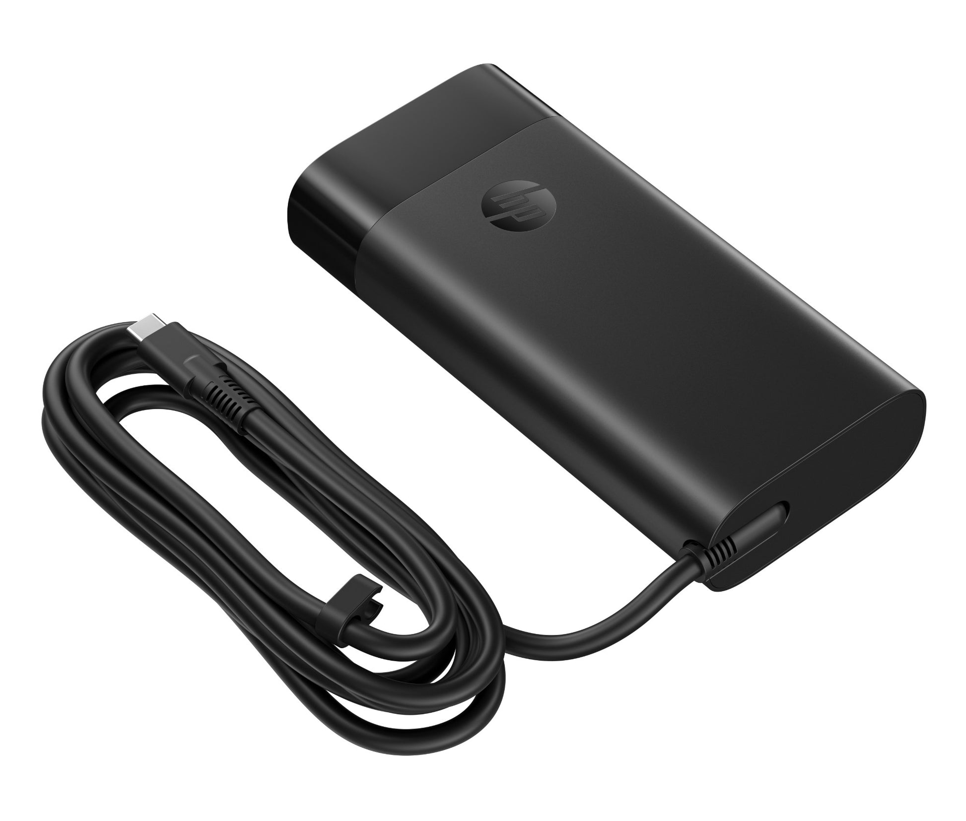 HP B7NM4AA 140W USB-C laptop charger with coiled black cable, AU plug
