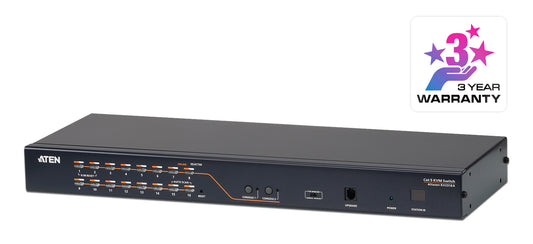 ATEN KH2516A-AX-U | KH2516A 2-Console KVM Switch, 16 x Cat 5 KVM Ports, Daisy-Chain 256