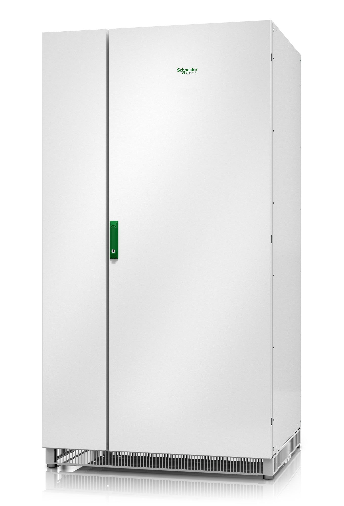 White schneider electric industrial cabinet with green handle and logo apc e3mcbc10c easy ups 3m classic battery cabinet