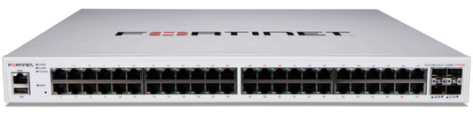Fortinet FS-448E-FPOE | 48x GE RJ45, 4x 10GE SFP+ Uplinks, PoE+ 772W, FortiSwitch