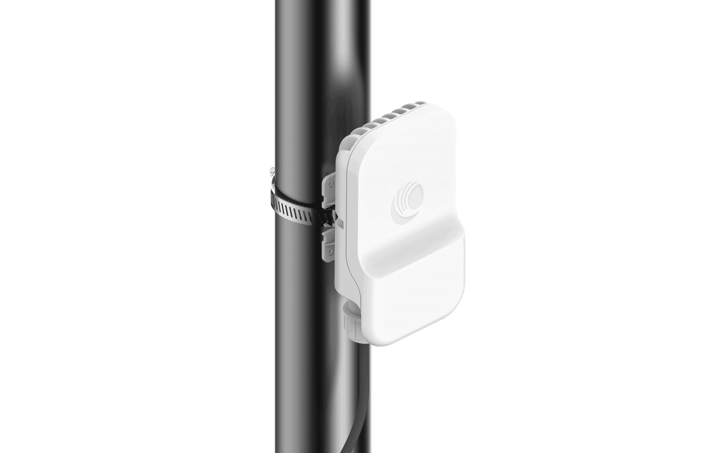 Cambium cnWave 60GHz white rectangular outdoor access point on pole