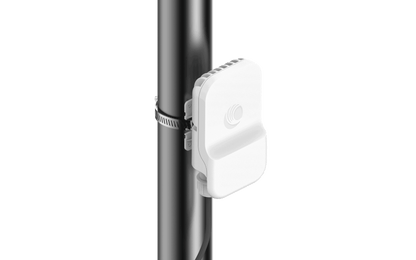 Cambium cnWave 60GHz white rectangular outdoor access point on pole