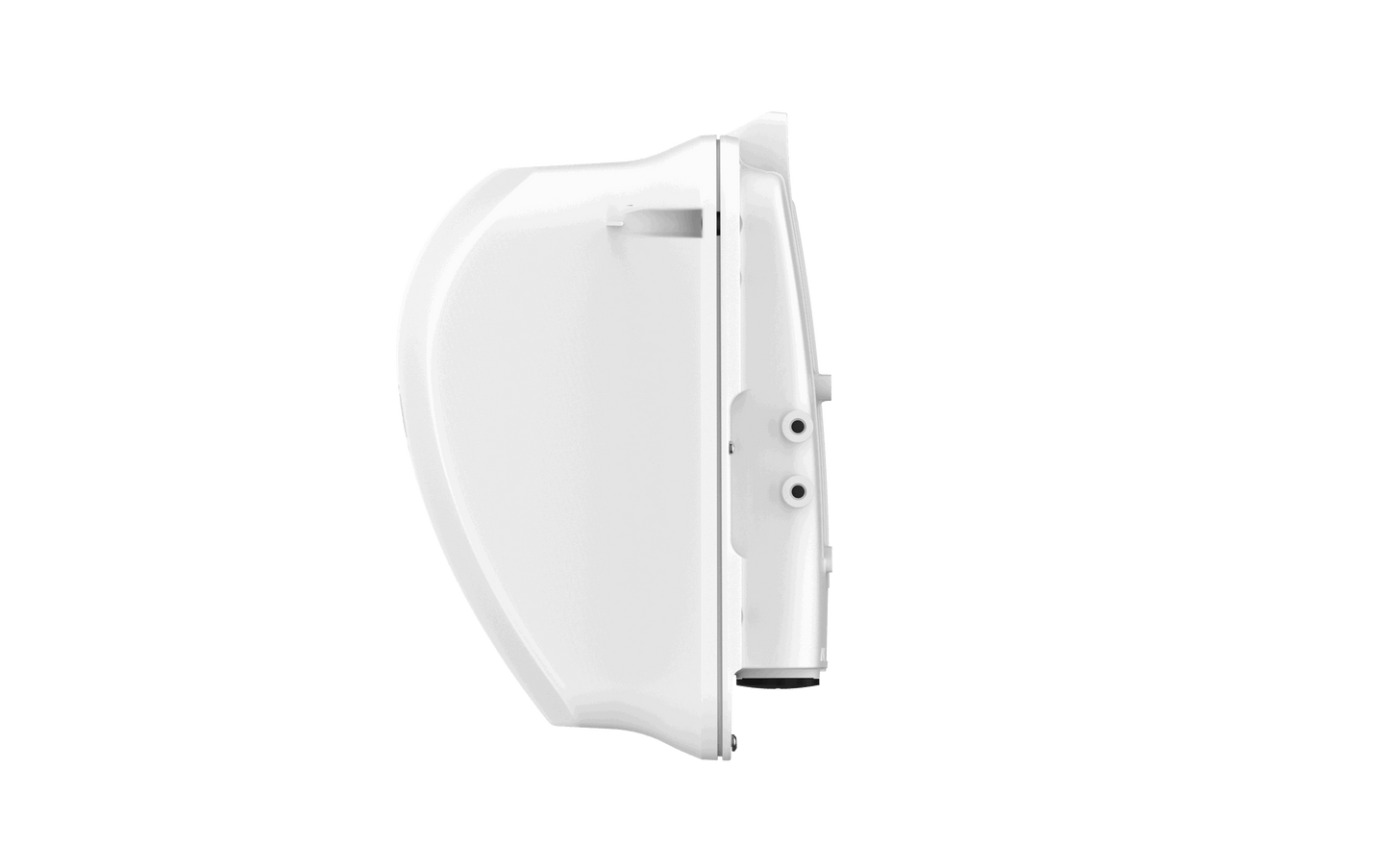 Cambium cnWave 60GHz bridge white plastic wall mount with curved front and side ports