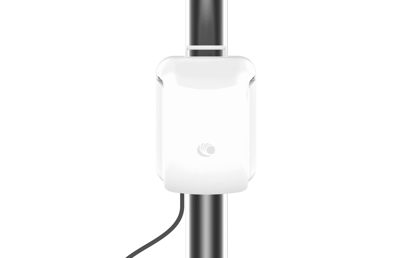 Cambium cnWave 60GHz white wireless access point on metallic pole