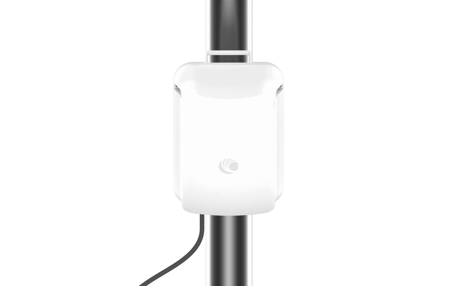 Cambium cnWave 60GHz white wireless access point on metallic pole