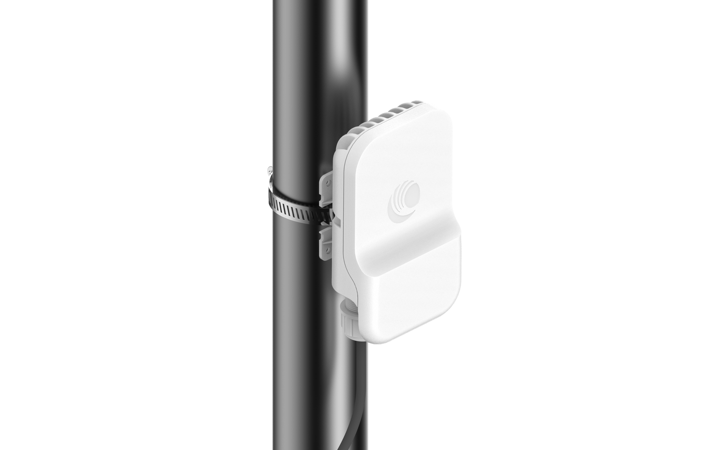 Cambium cnWave 60GHz white rectangular outdoor access point on pole