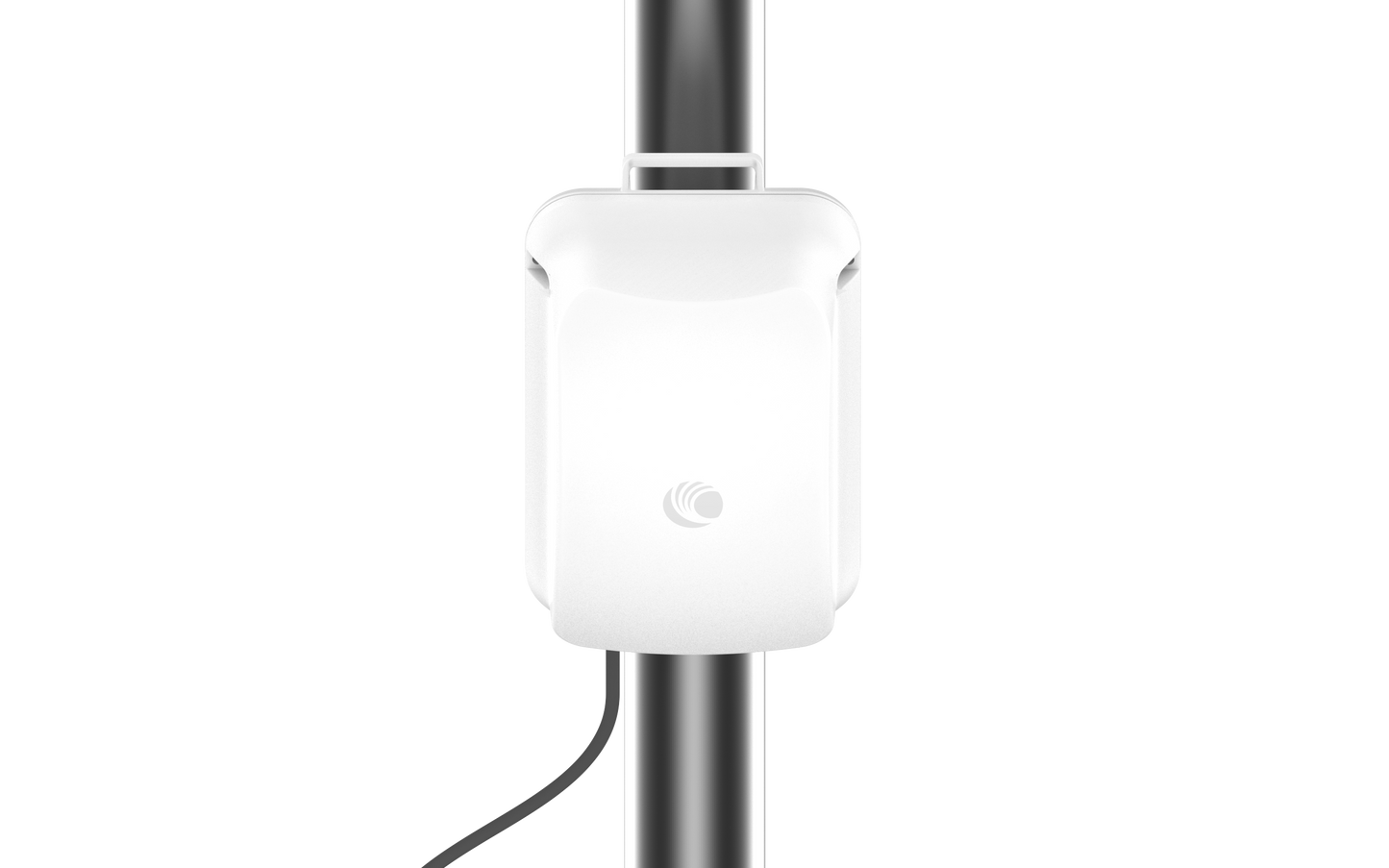Cambium cnWave 60GHz white wireless access point on metallic pole