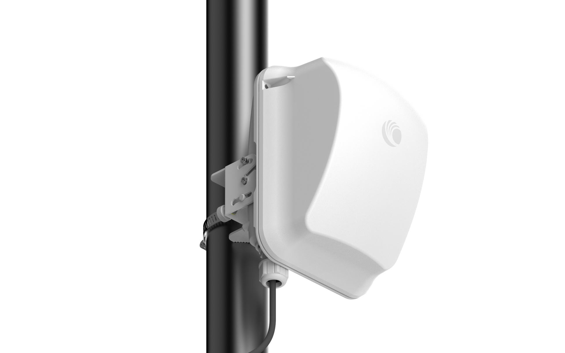 Cambium cnWave 60GHz white curved wireless access point on pole
