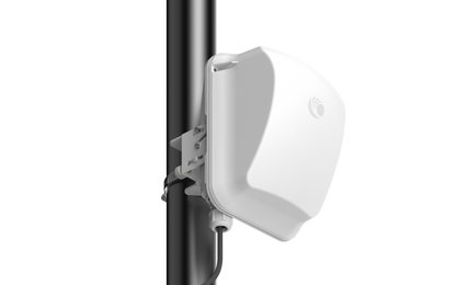 Cambium cnWave 60GHz white curved wireless access point on pole