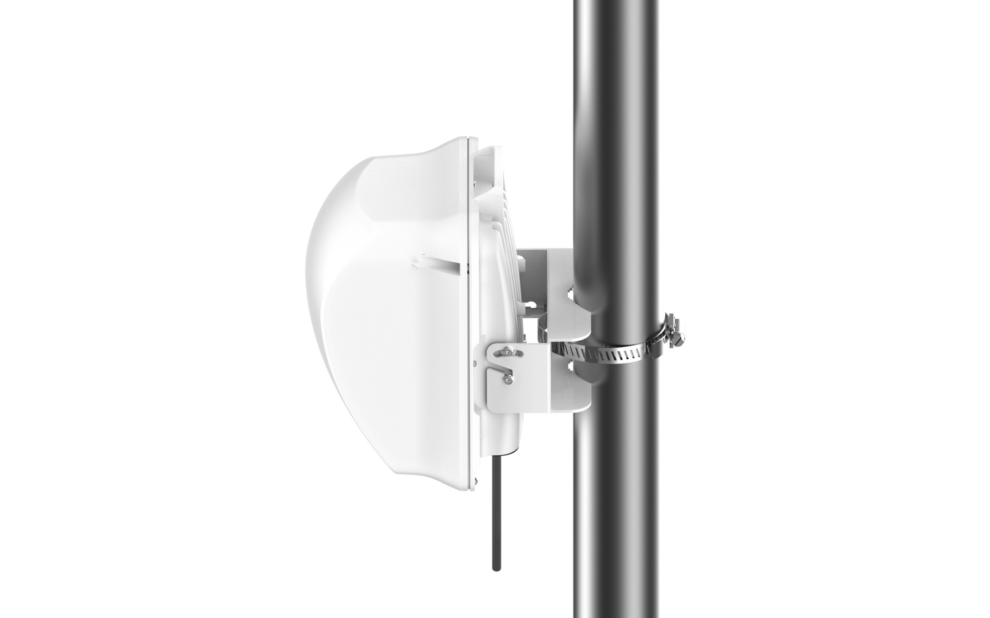Cambium cnWave 60GHz white outdoor wireless access point on metallic pole