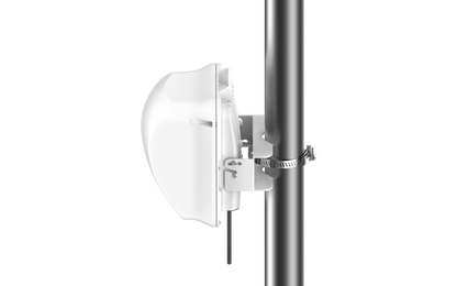 Cambium cnWave 60GHz white outdoor wireless access point on metallic pole