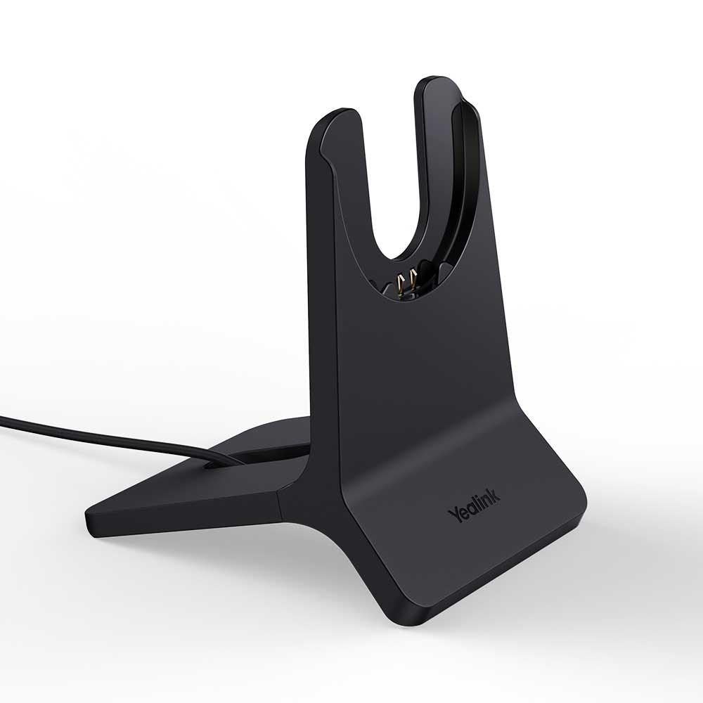 Yealink CH-BH74/WH68-H black plastic charging stand with USB-A cable