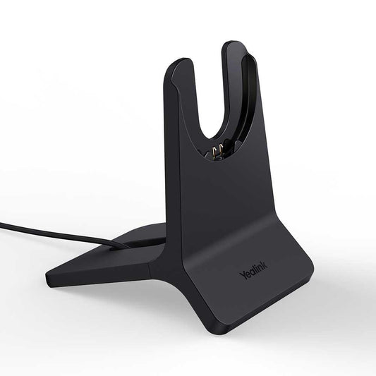 Yealink CH-BH74/WH68-H black plastic charging stand with USB-A cable