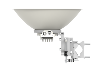 Cambium cnWave C100 28 GHz base unit with white LED floodlight