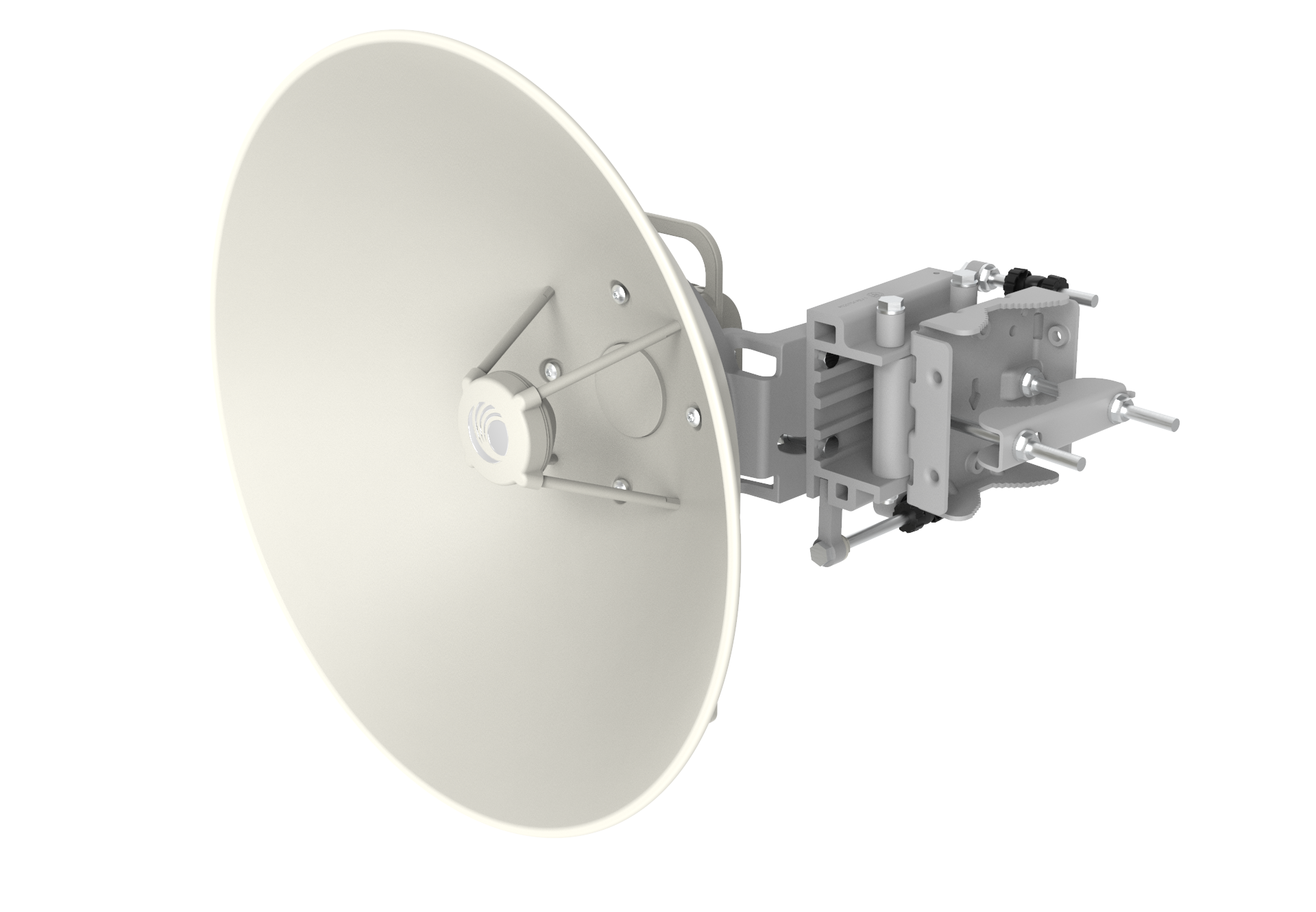 Cambium cnWave C100 CPE 28 GHz base unit white circular satellite dish