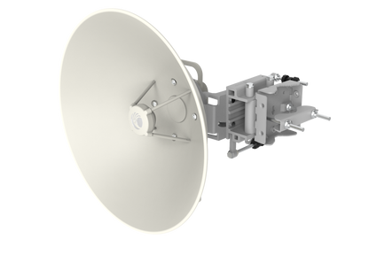 Cambium cnWave C100 CPE 28 GHz base unit white circular satellite dish