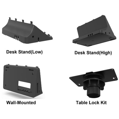 Yealink CTP25-MountKit with black plastic desk stand and wall mount for monitors