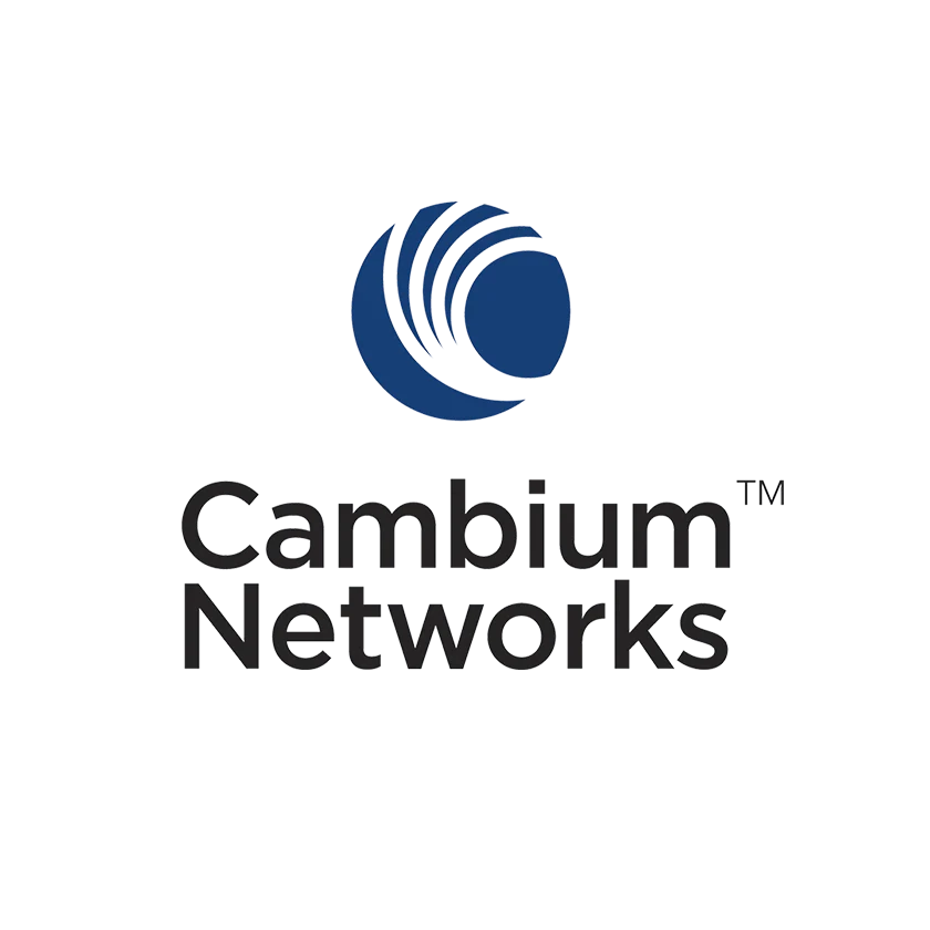Blue and silver circular logo with the text ’cambium networks’ below it.