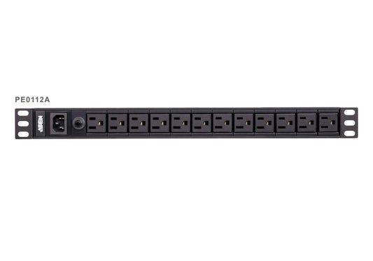 ATEN PE0112G-AT-G | PE0112G Basic PDU, 12 x C13, 10A, 1U Rackmount, Overload Protection