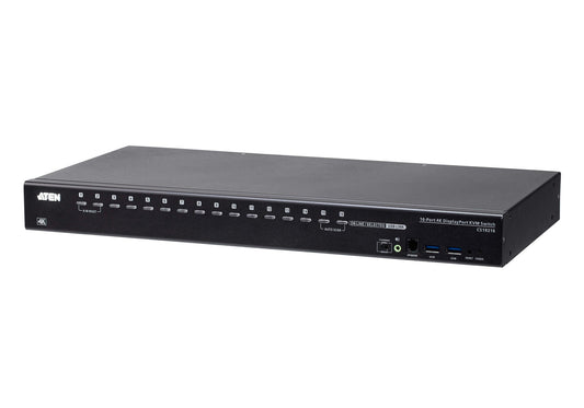 ATEN CS19216-AT-U | CS19216 | 16€‘Port DisplayPort KVM Switch, 4K@60Hz, USB 3.0, Cascade to 256