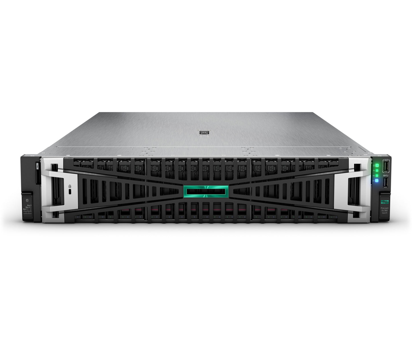 HPE ProLiant DL380 Gen11 server with green LED front panel