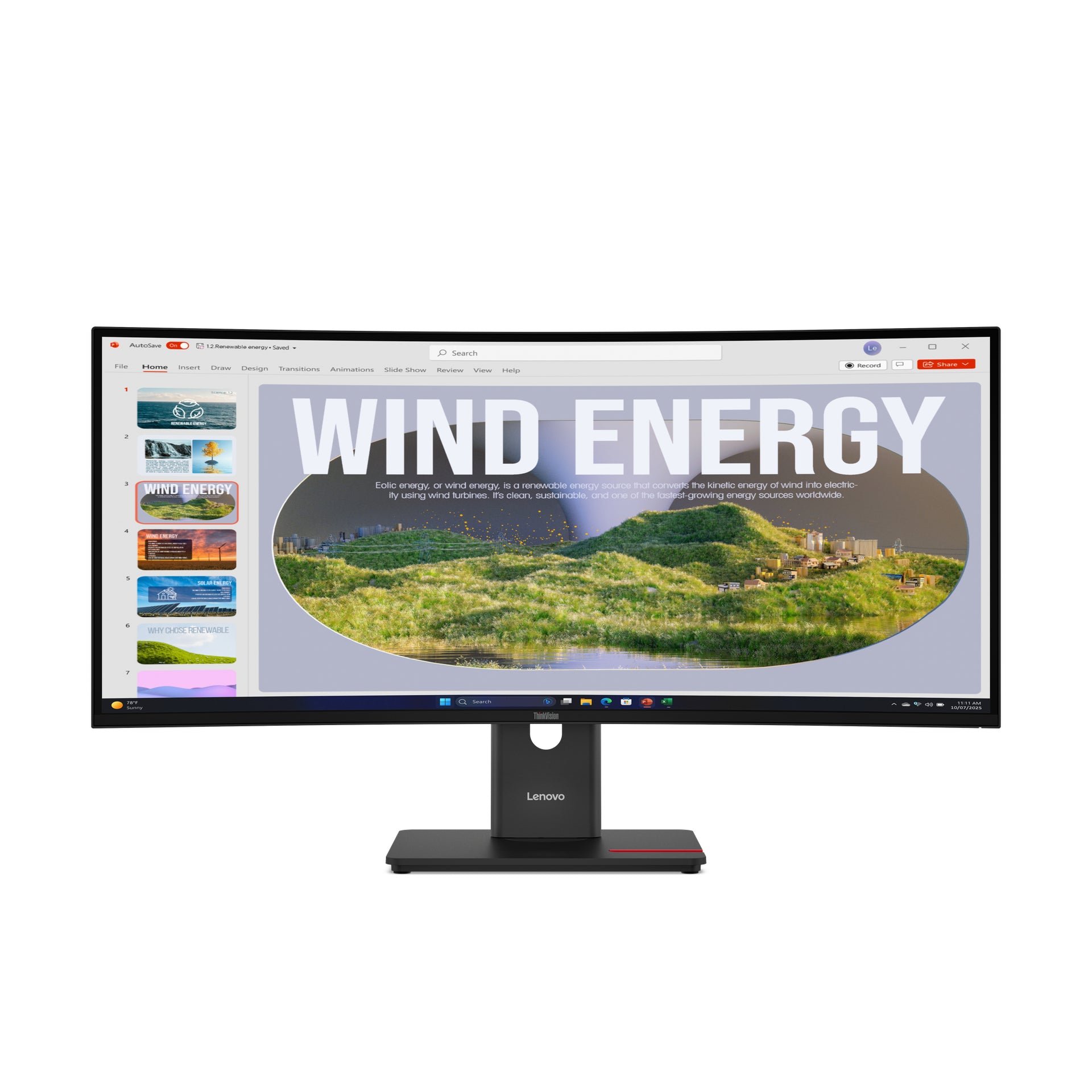 Lenovo ThinkVision T34WD-40 34" UW-QHD Curved Screen LED Monitor