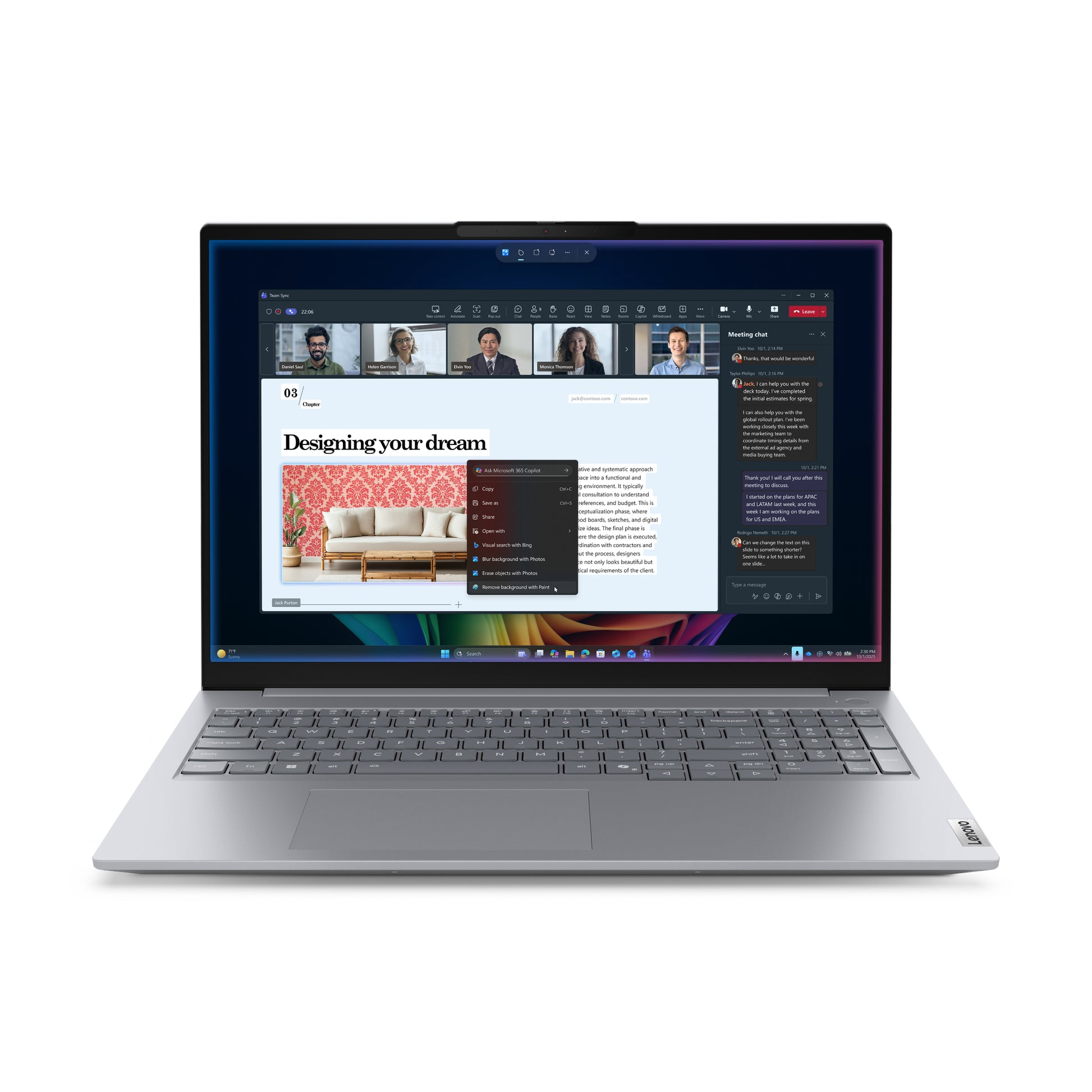 Silver lenovo thinkbook 16 g9 copilot plus laptop with sleek minimalist design and full-sized keyboard