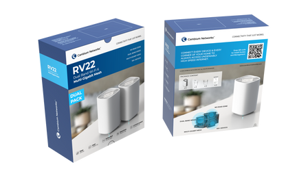 Cambium Networks RV22 Wi-Fi 6 dual band mesh router duo in white dual pack
