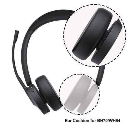 Yealink BH70/WH64-5pr black matte perforated leather ear cushions, 5 pairs