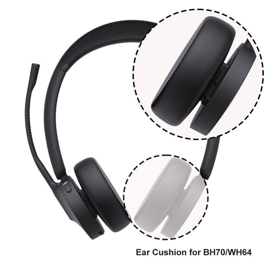Yealink BH70/WH64-5pr black matte perforated leather ear cushions, 5 pairs