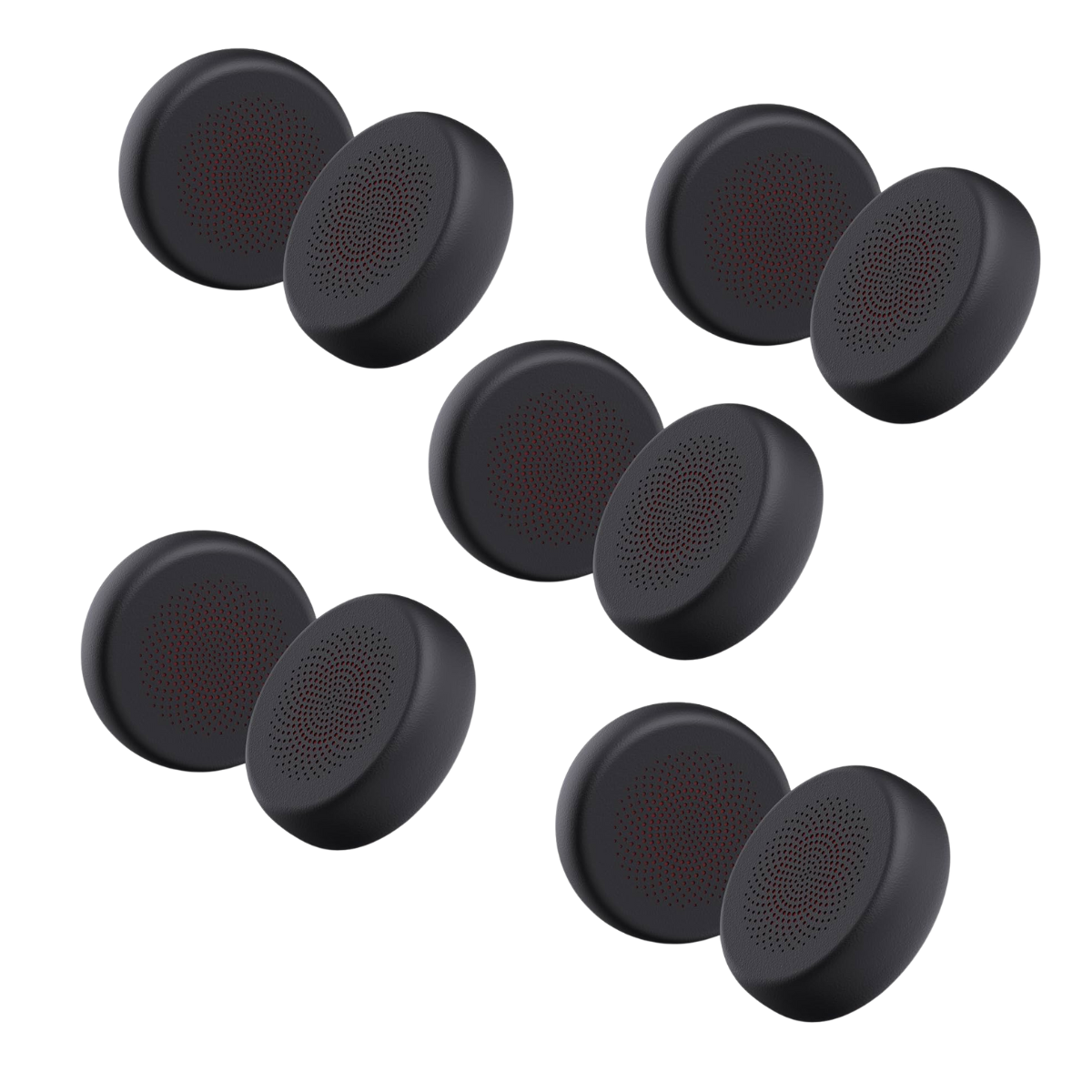 Yealink BH70/WH64 black perforated circular earphone tips, 5 pairs