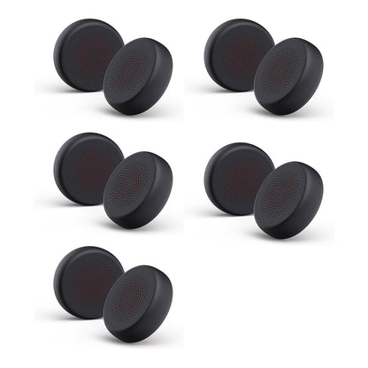 Yealink EC-BH74 leather ear cushions, black perforated matte pads, 5 pairs
