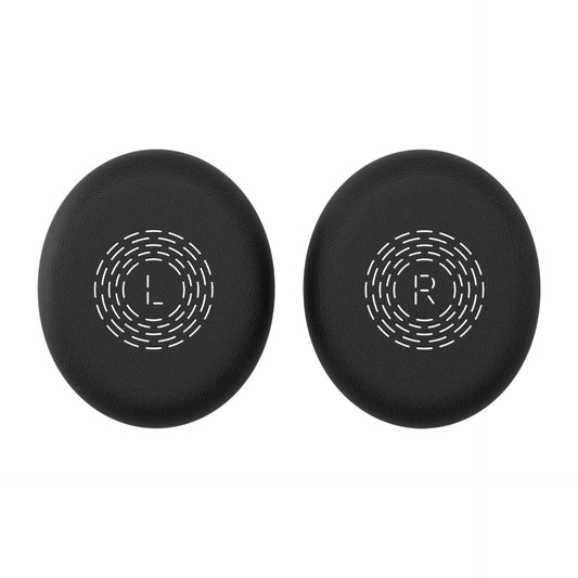 Black leather earpads with white l and r markings for jabra 14102-29 evolve3 65 flex replacement ear cushions