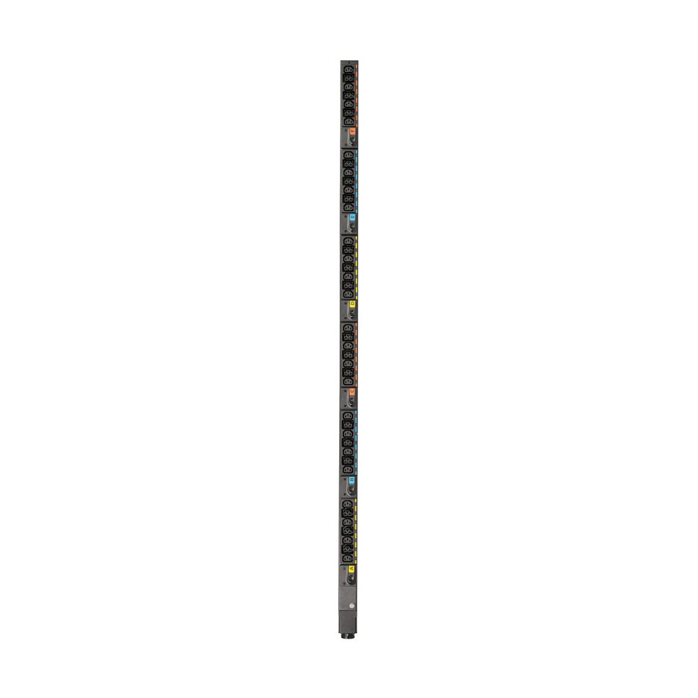 Eaton EVBAGU23X-E PDU rear view with gray switch ports and indicator lights