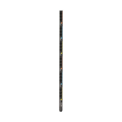 Eaton EVBAGU23X-E PDU rear view with gray switch ports and indicator lights