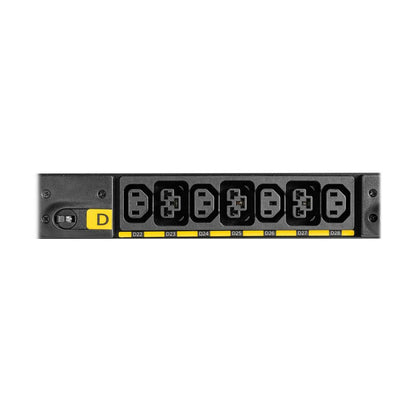 Eaton EVBAGU23X-E black yellow PDU rear with outlets d22-d28