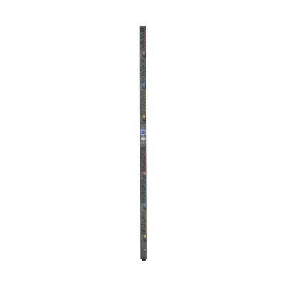 Eaton EVMIGU23X-E black metal server rack PDU with labeled ports and lights