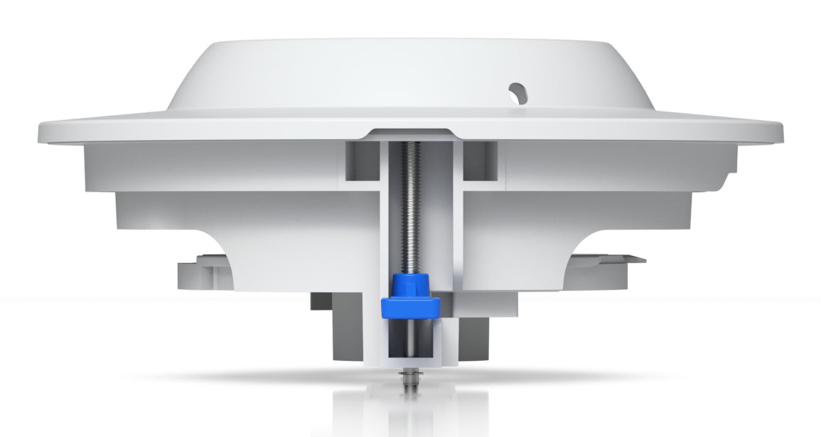 Ubiquiti UACC-DOME-FM-W white recessed ceiling light with blue knob
