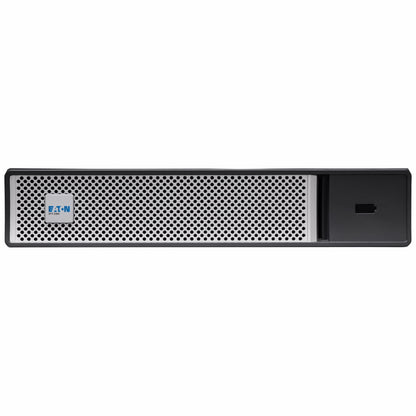 Black and silver Eaton 5PXEBM48RT2UG2 UPS server rack with perforated front panel