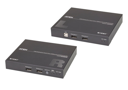 ATEN CE924-AT-U | CE924 Dual-View DP HDBaseT 2.0 USB KVM Extender Kit, 4K@100 m