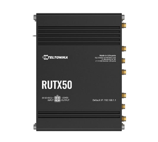 Teltonika RUTX50000200 | RUTX50 Series Industrial 5G Router, 5G Dual SIM, 5 x 1GbE Ports, Dual-Band Wi-Fi, AU Plug