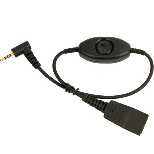 Jabra 8800-00-79 | Telephone Cable 0.5m, Black, QD to 2.5mm Jack, Push-to-Talk
