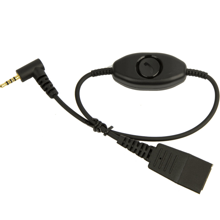 JABRA 8800-00-79 | Telephone Cable 0.5m, Black, QD to 2.5mm Jack, Push-to-Talk