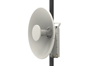 Cambium ePMP Force 425 SM 5GHz white circular antenna on pole