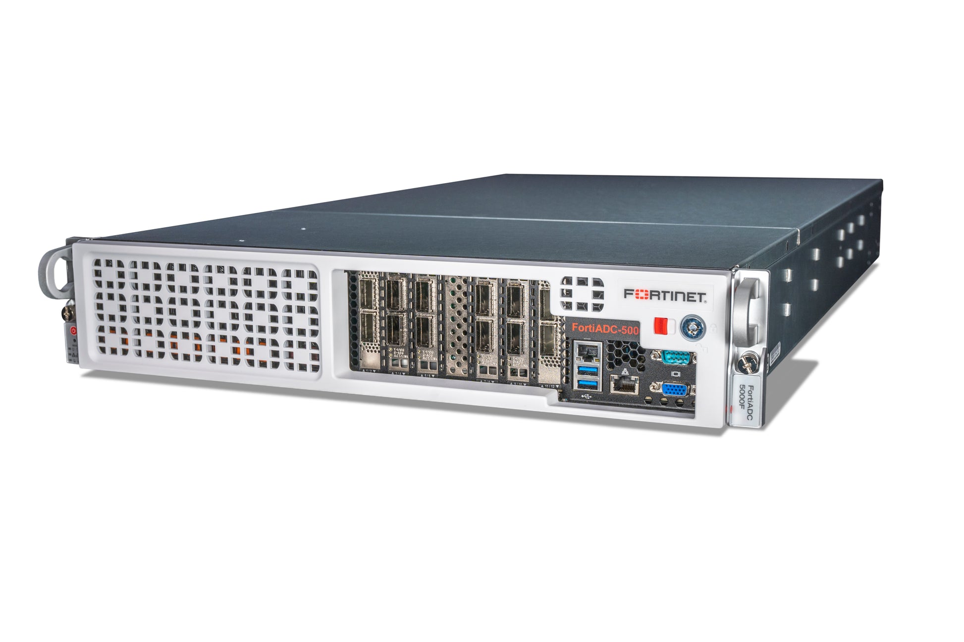 Fortinet FortiADC-5000F rear view with multiple Ethernet ports