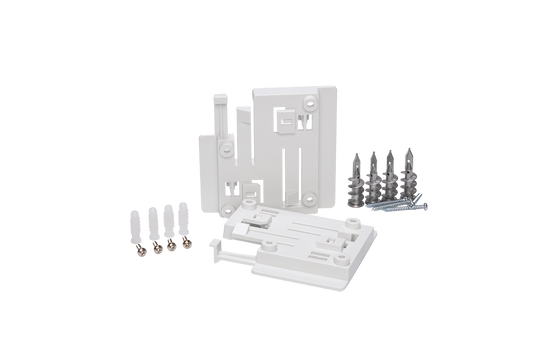 White plastic Cat6 ethernet wall plate kit with screws for Fortinet FAP-400 mount